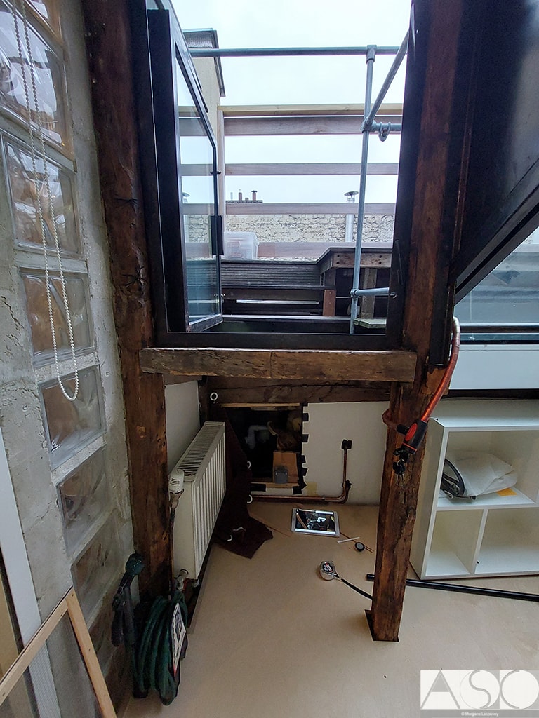 Avant travaux — Création d'une terrasse tropézienne dans un appartement à Paris