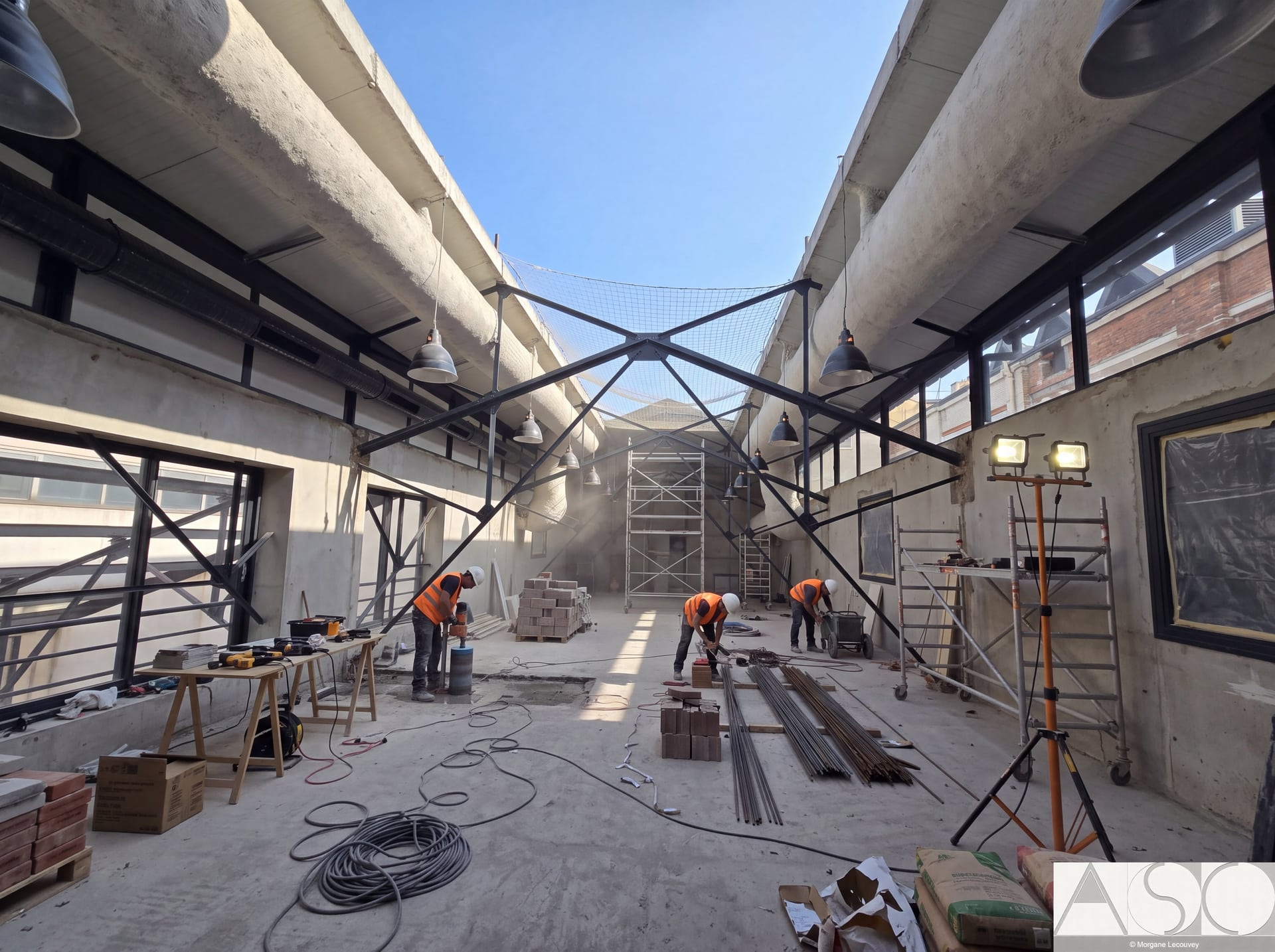 Avant travaux — Rénovation & Isolation d'une Verrière de Coworking (Vue 2)